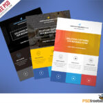 Flat Clean Corporate Business Flyer Free Psd | Psdfreebies With Regard To Cleaning Brochure Templates Free