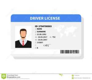 Flat Man Driver License Plastic Card Template In Personal ...