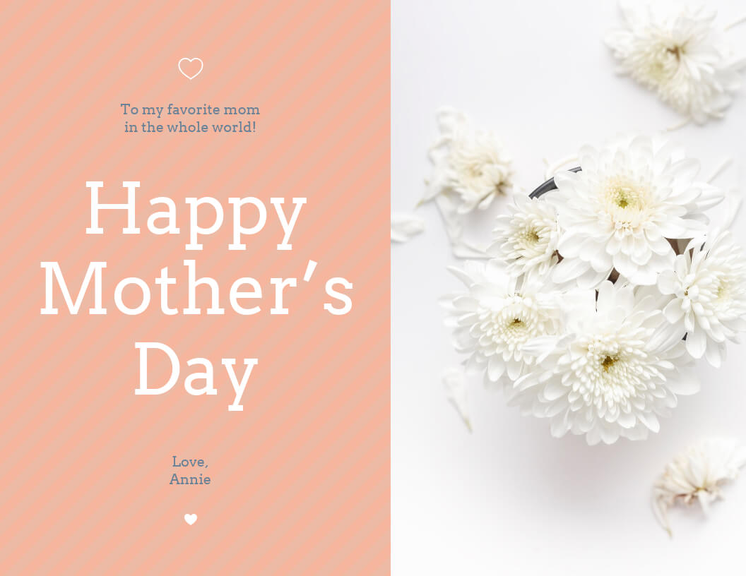 Floral Happy Mother's Day Card Template For Mothers Day Card Templates