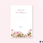 Floral Wedding Advice Card Template Pertaining To Marriage Advice Cards Templates