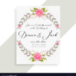Floral Wedding Invitation Card Elegant Template With Regard To Invitation Cards Templates For Marriage