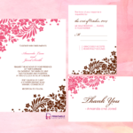 Foliage Borders Invitation, Rsvp And Thank You Cards Inside Church Wedding Invitation Card Template