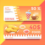 Food And Drink Gift Card Voucher Templates Vector – Download In Movie Gift Certificate Template