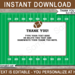 Football Party Thank You Cards Template Inside Soccer Thank You Card Template
