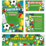 Football Sport Championship Event Banner Of Soccer College League.. Within Soccer Referee Game Card Template