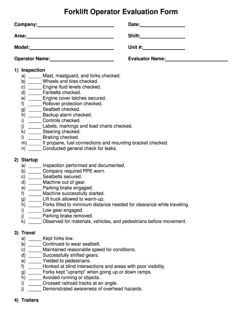 Forklift Certification Template - Fill Online, Printable Within Forklift Certification Template