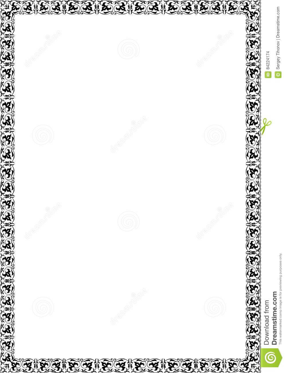 Frame Blank Template For A Certificate Stock Illustration For Certificate Of License Template
