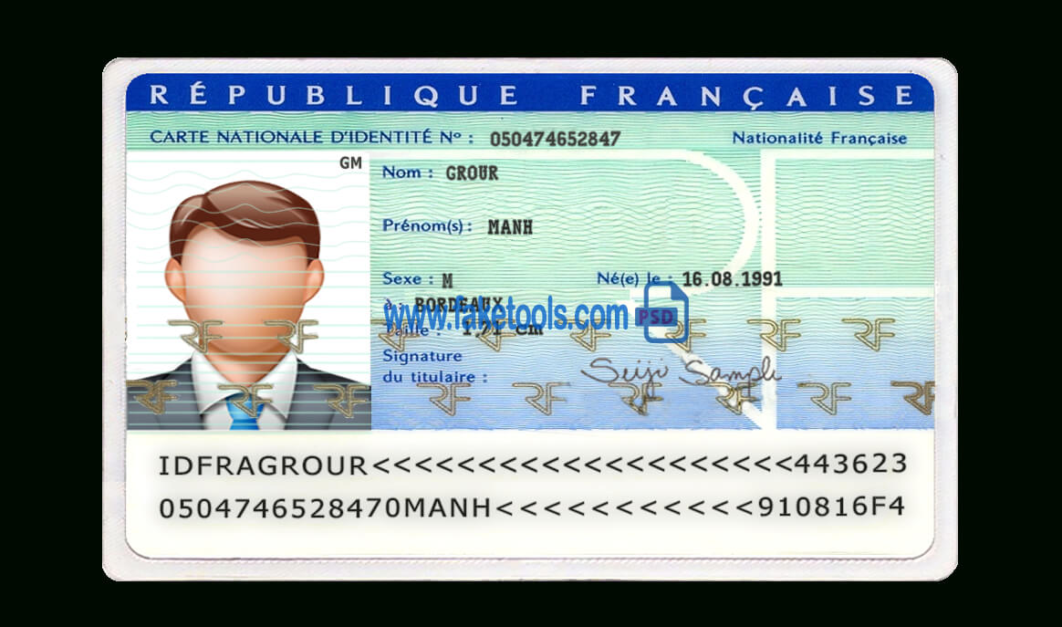 France Id Card Psd Template Inside French Id Card Template