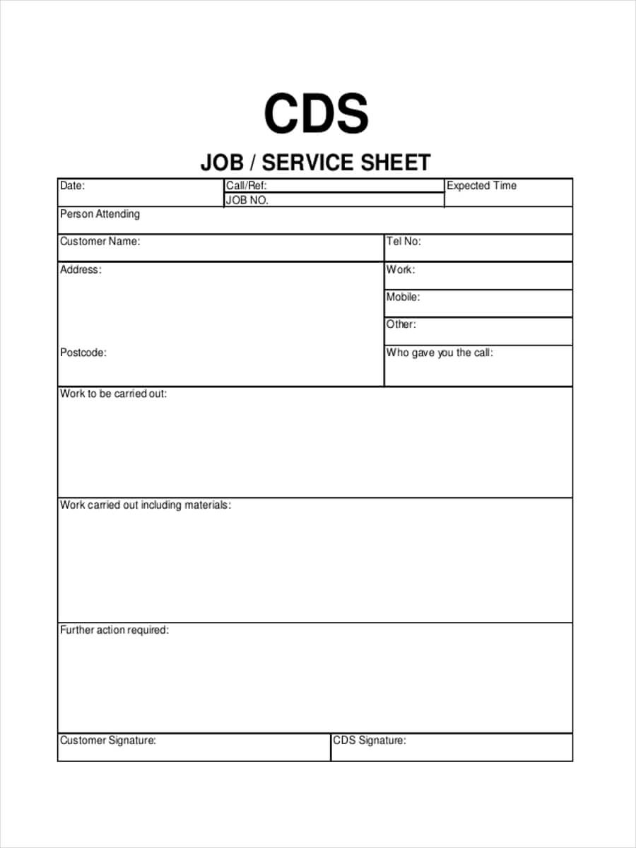Free 10+ Job Sheet Examples & Samples In Google Docs Inside Sample Job Cards Templates