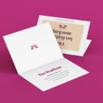Free A7 Bi Fold Greeting / Invitation Card Mockup Psd Set Throughout Card Folding Templates Free
