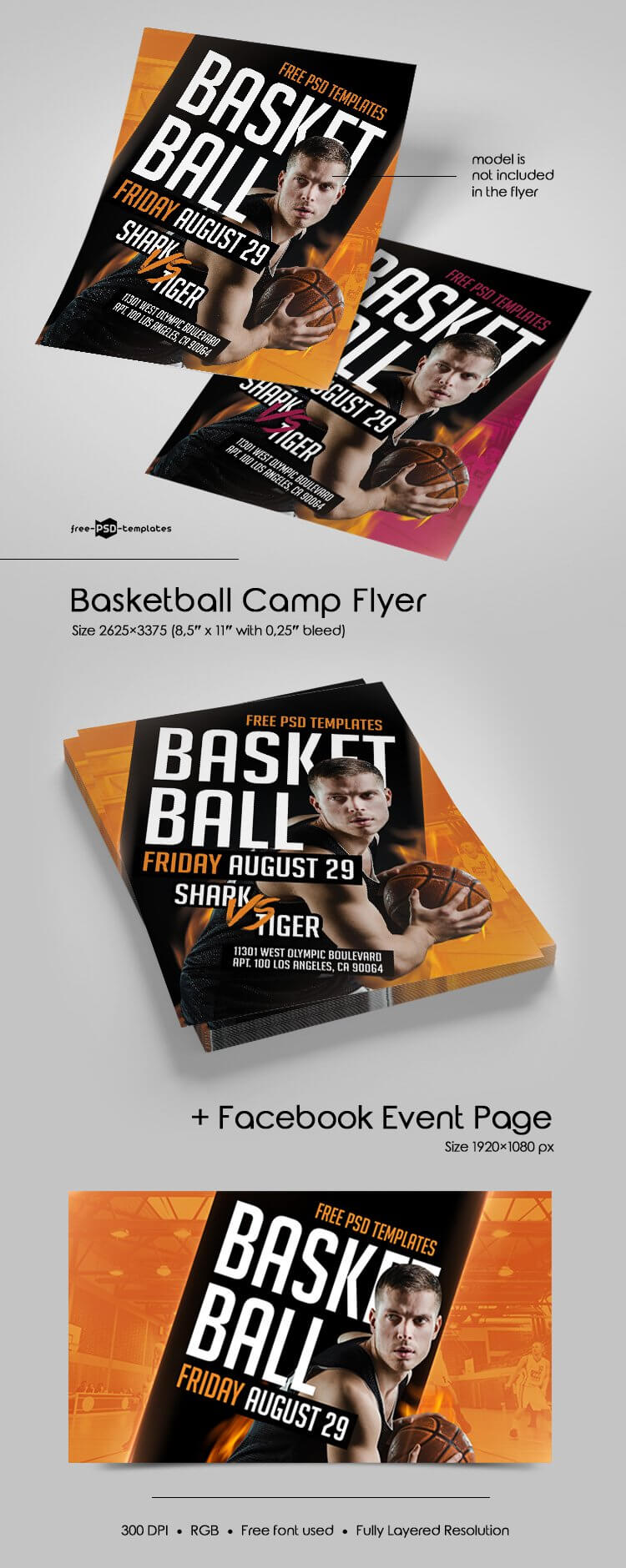 Free Basketball Camp Flyer In Psd | Free Psd Templates Inside Basketball Camp Brochure Template