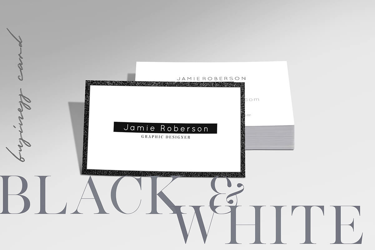 Free Black And White Business Card Psd Template – Creativetacos For Black And White Business Cards Templates Free