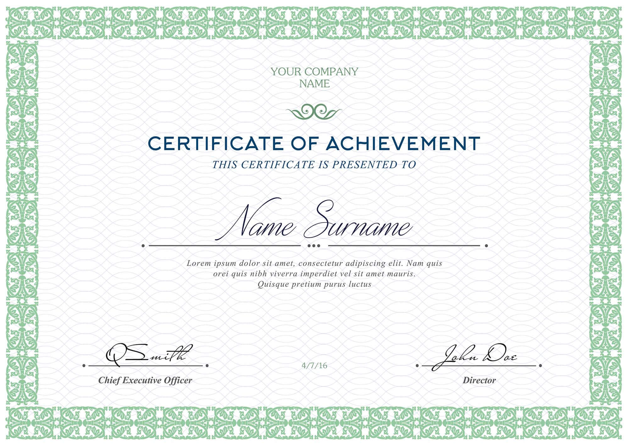 Free Certificates Templates (Psd) Inside Certificate Of Attendance Conference Template