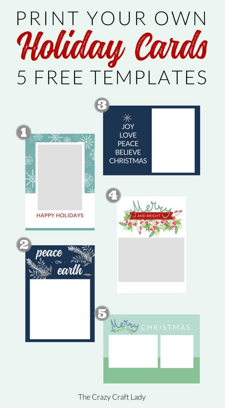 Free Christmas Card Templates - The Crazy Craft Lady Inside Print Your Own Christmas Cards Templates