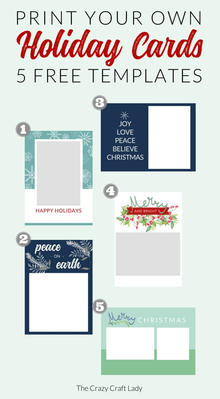 Free Christmas Card Templates - The Crazy Craft Lady Throughout Free Holiday Photo Card Templates