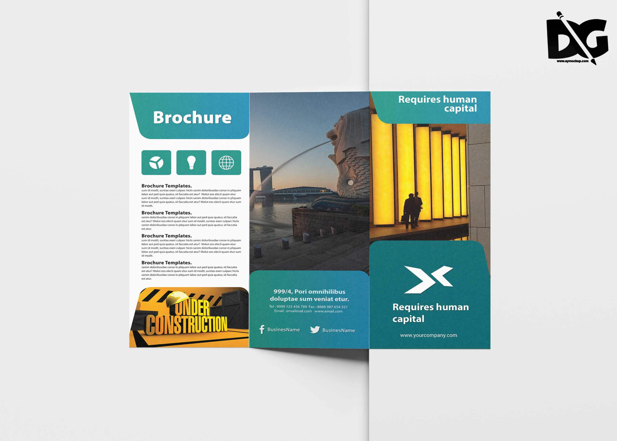 Free Clean Tri Fold Brochure Template | Free Psd Mockup Throughout Cleaning Brochure Templates Free