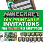 Free Diy Printable Minecraft Birthday Invitation - Clean regarding Minecraft Birthday Card Template