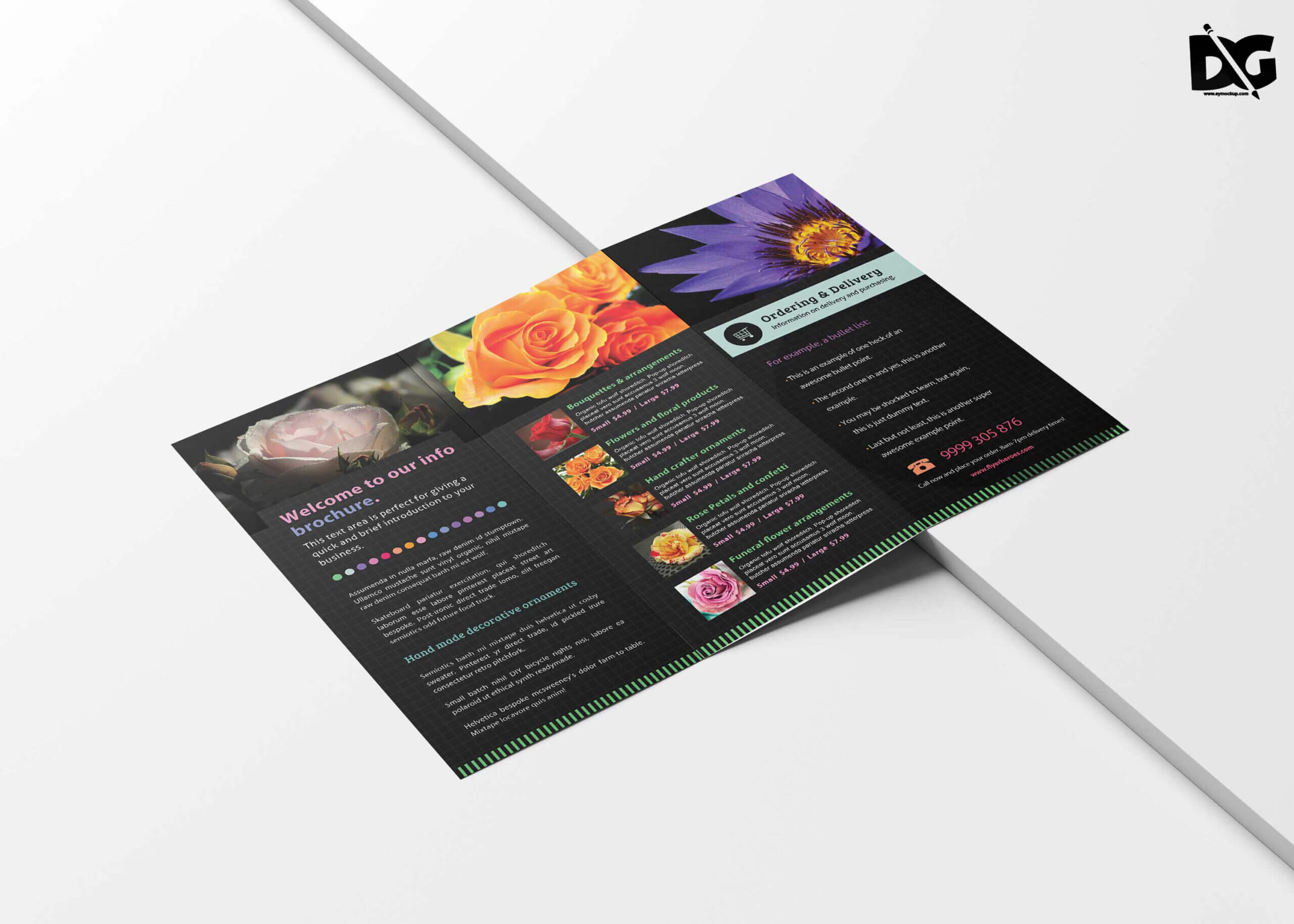 Free Download Psd Flower Shop Brochure Templates | Free Psd Intended For Pop Up Brochure Template