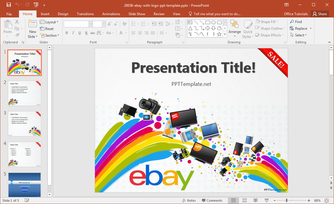 Free Ebay Powerpoint Template Intended For How To Edit Powerpoint Template