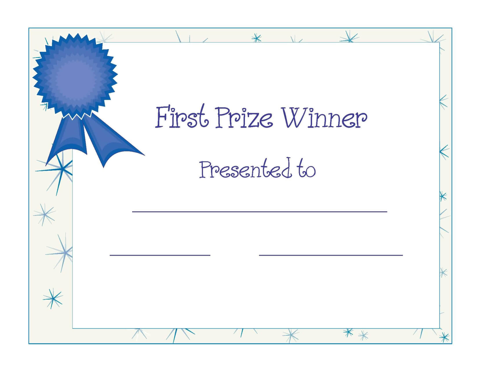 Free First Prize Winner Certificate Award Designed Regarding Award Certificate Template Powerpoint