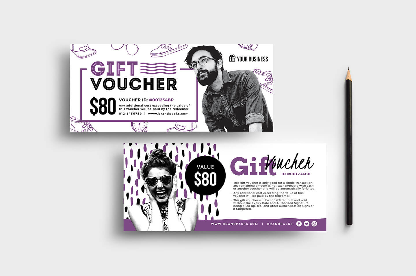 Free Gift Voucher Templates (Psd & Ai) – Brandpacks Within Gift Card Template Illustrator