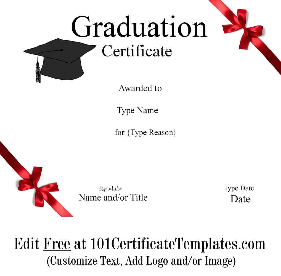 Free Graduation Certificate Template | Customize Online & Print ...