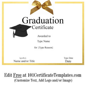 Free Graduation Certificate Template | Customize Online &amp; Print pertaining to Free Printable Graduation Certificate Templates