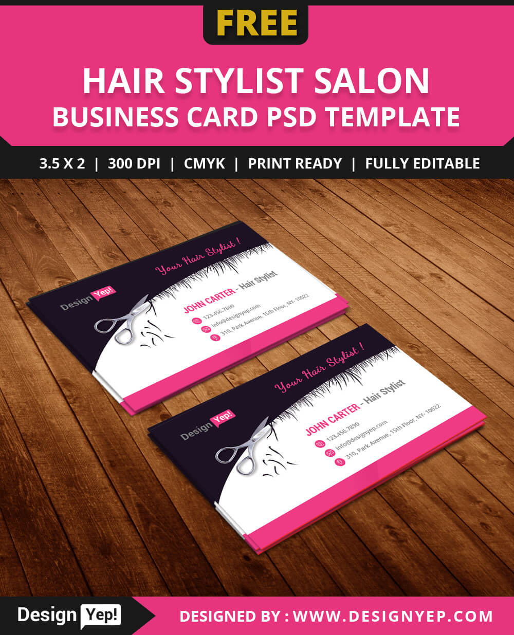 Free Hair Stylist Salon Business Card Template Psd On Behance With Hair Salon Business Card Template