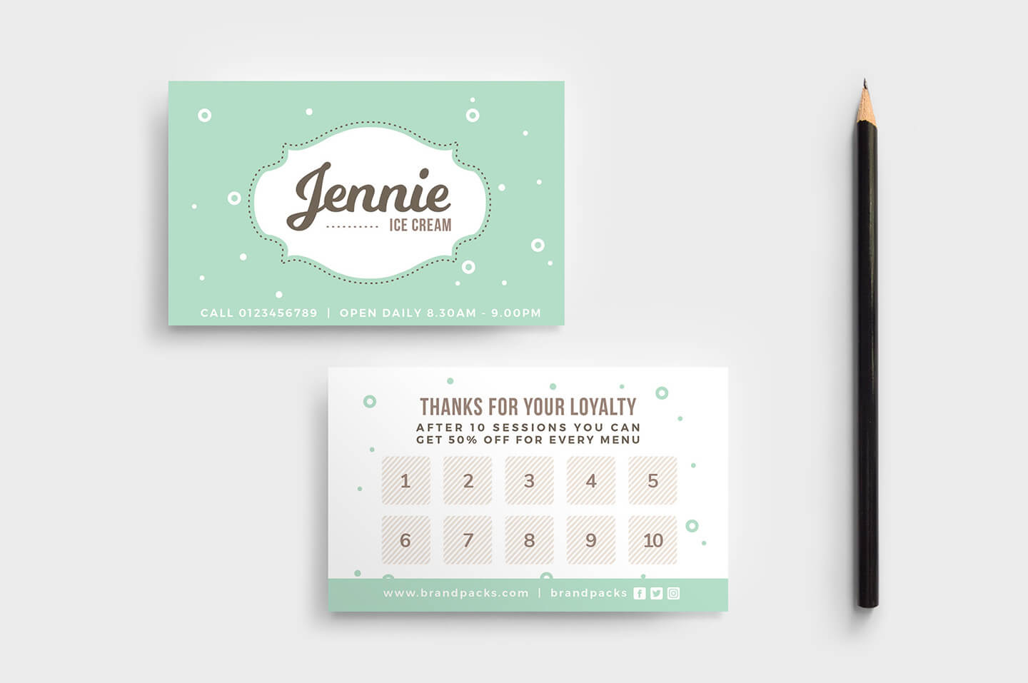 Free Loyalty Card Templates – Psd, Ai & Vector – Brandpacks In Business Card Size Template Photoshop