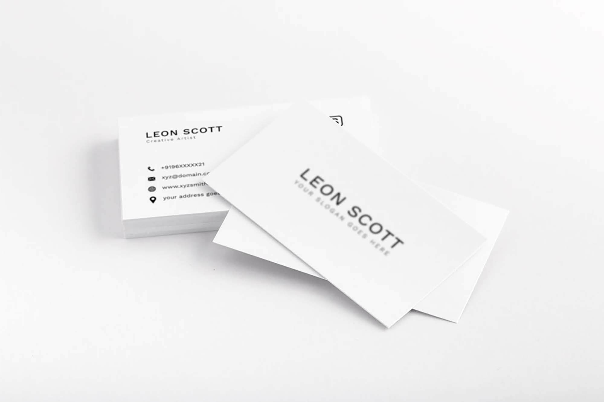 Free Minimal Elegant Business Card Template (Psd) In Photoshop Name Card Template