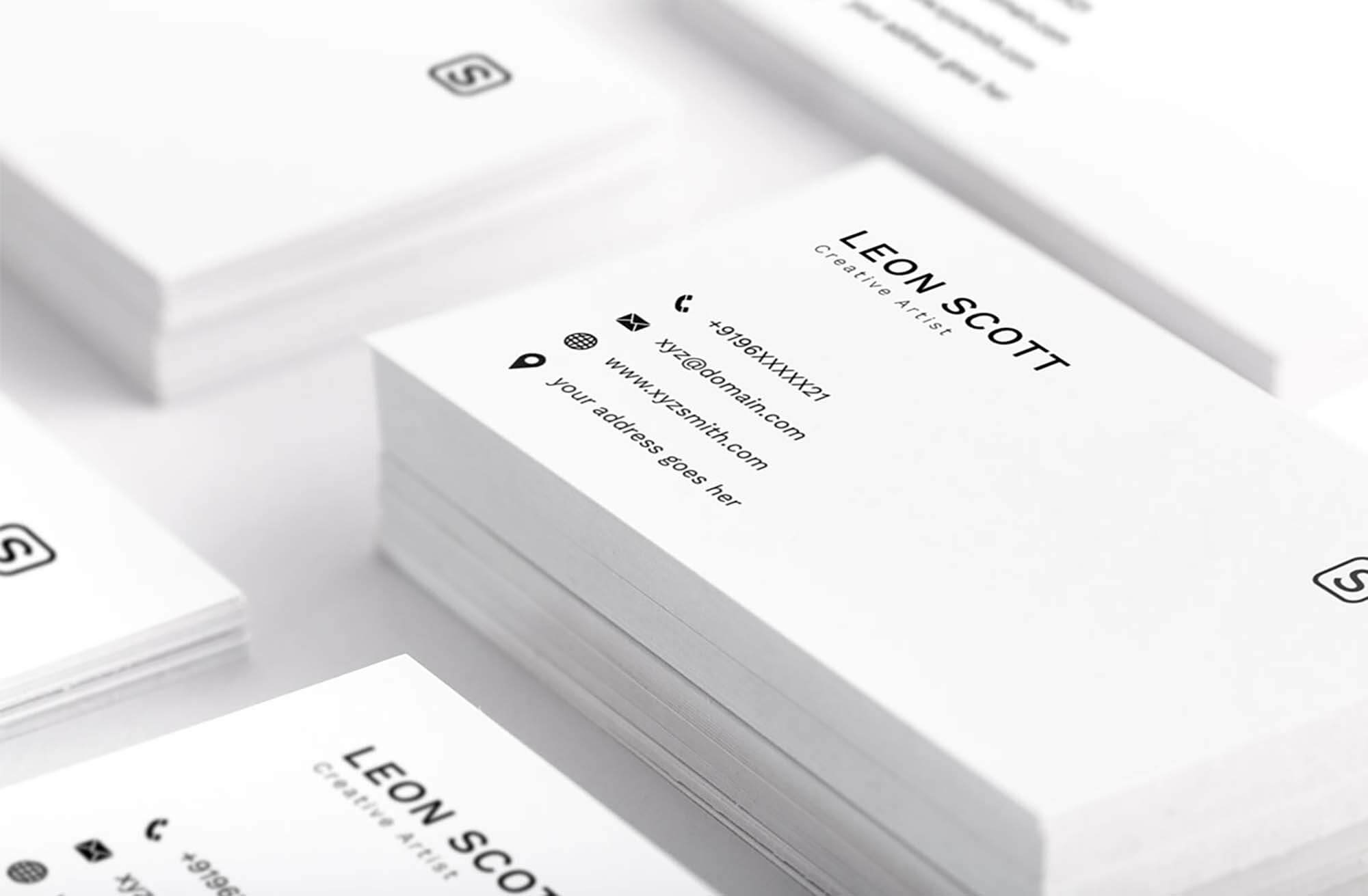 Free Minimal Elegant Business Card Template (Psd) Pertaining To Photoshop Name Card Template