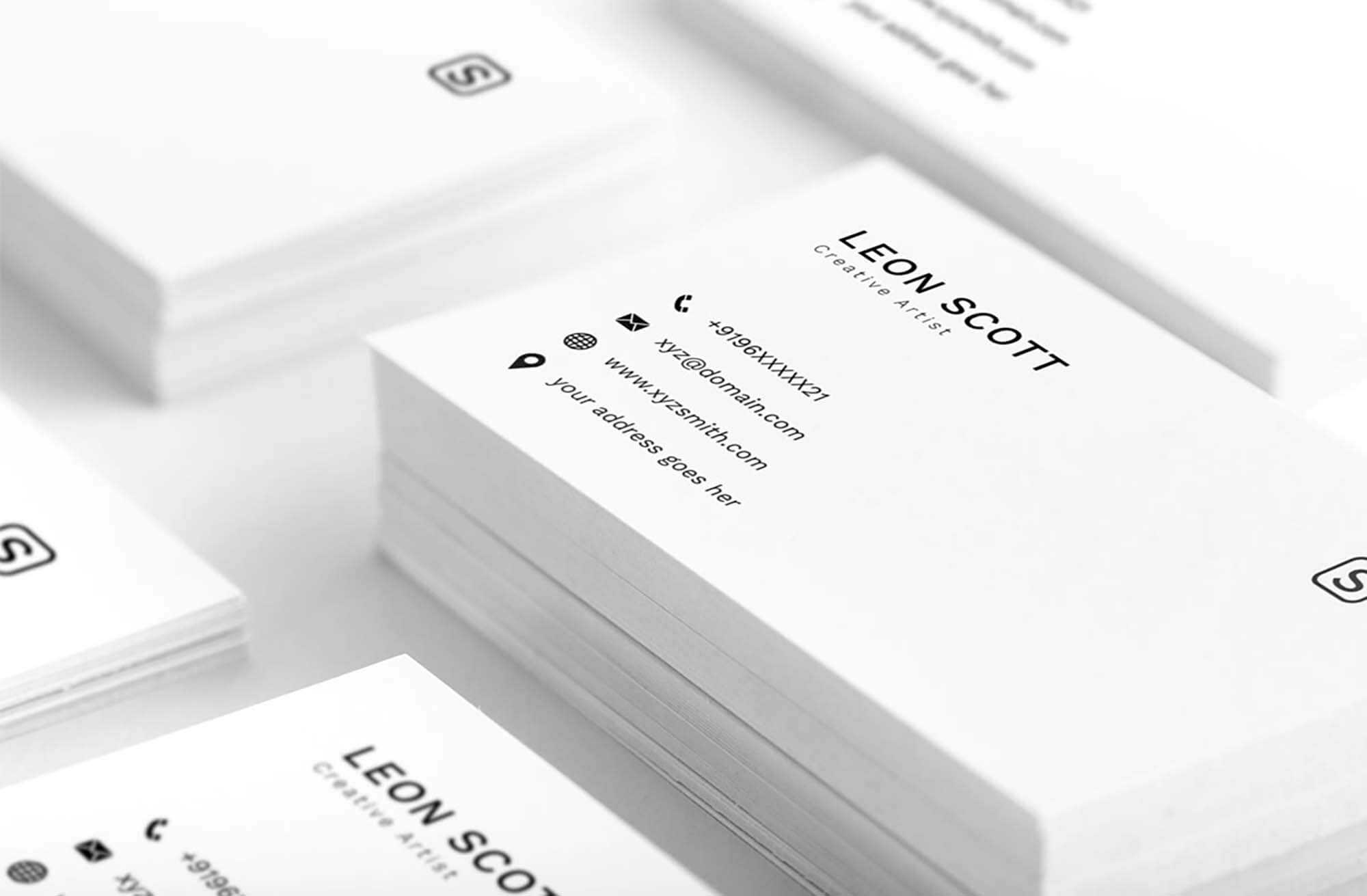 Free Minimal Elegant Business Card Template (Psd) Within Name Card Photoshop Template