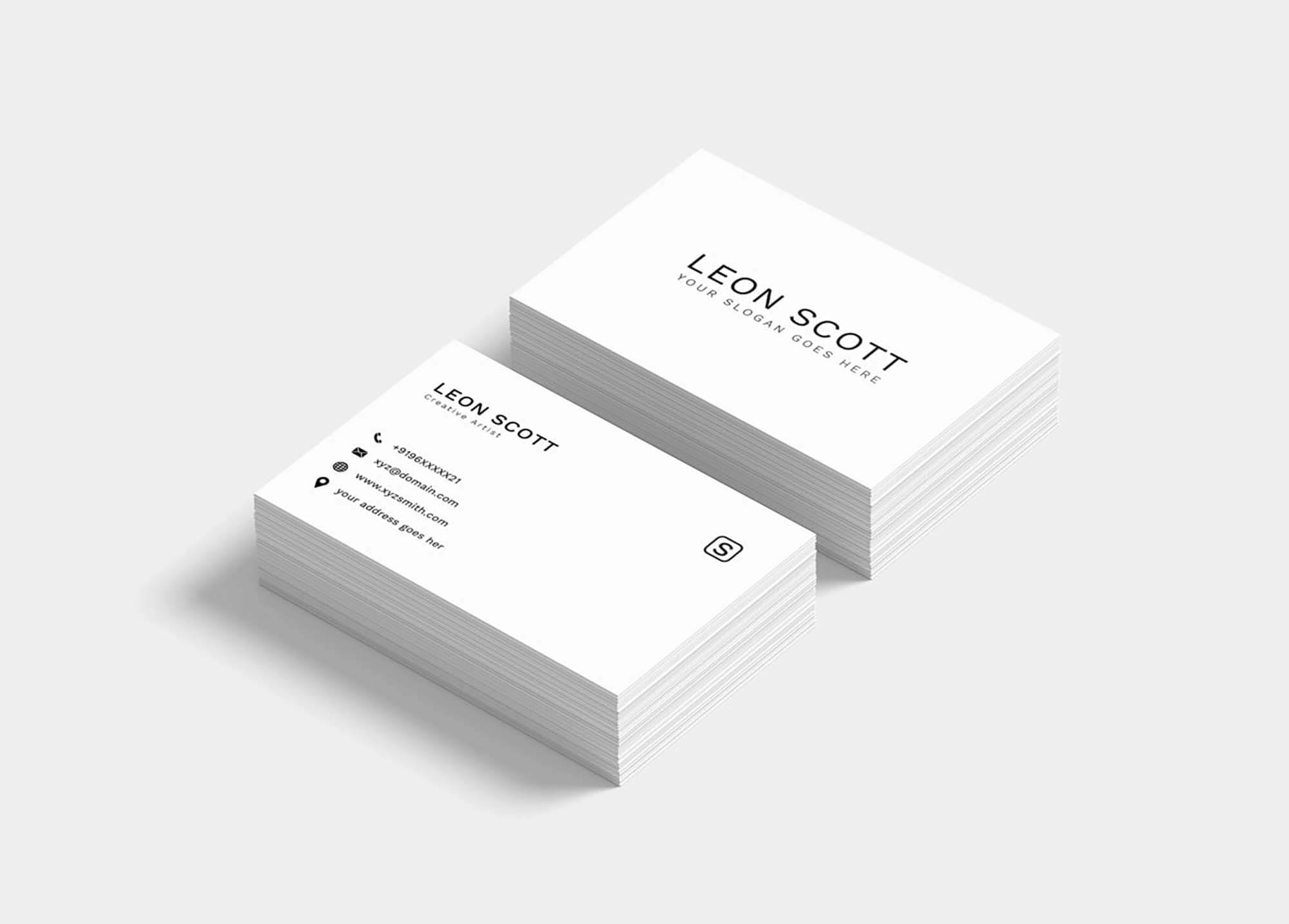 Free Minimal Elegant Business Card Template (Psd) Within Name Card Template Photoshop
