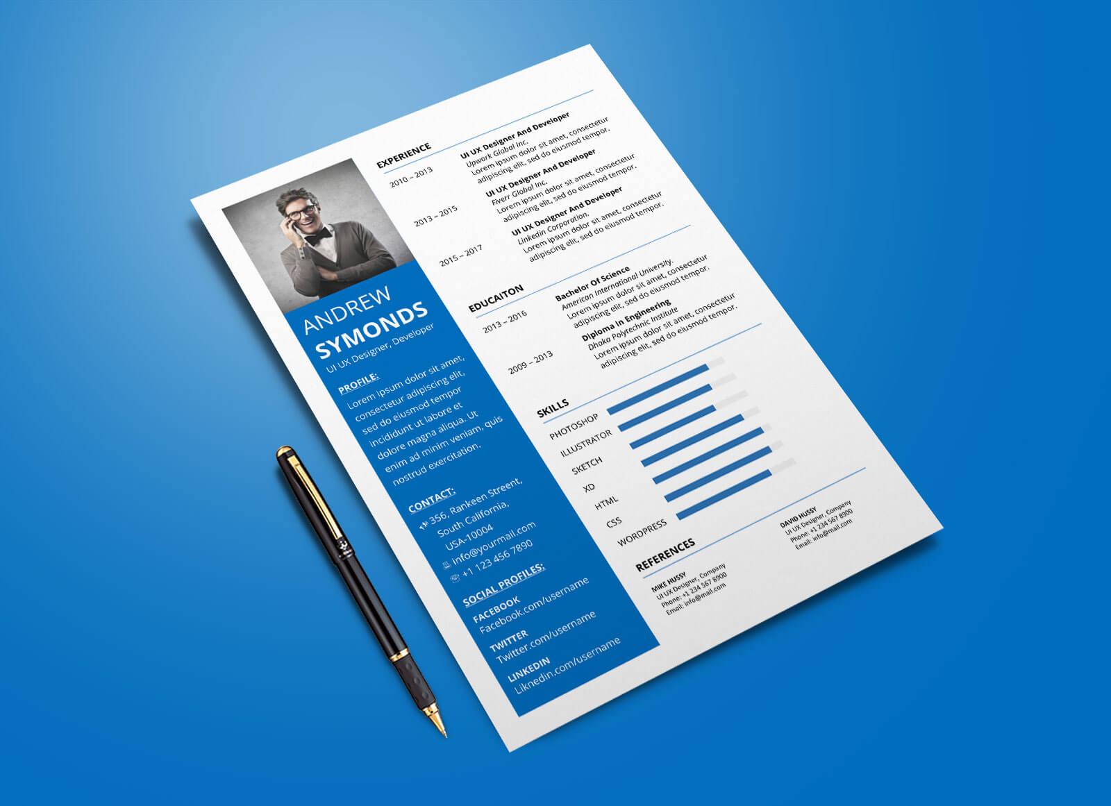 Free Modern Resume Template In Word Docx Format – Good Resume Intended For Free Brochure Templates For Word 2010