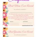 Free Mother's Day Printable Certificate Awards For Mom And With Love Certificate Templates