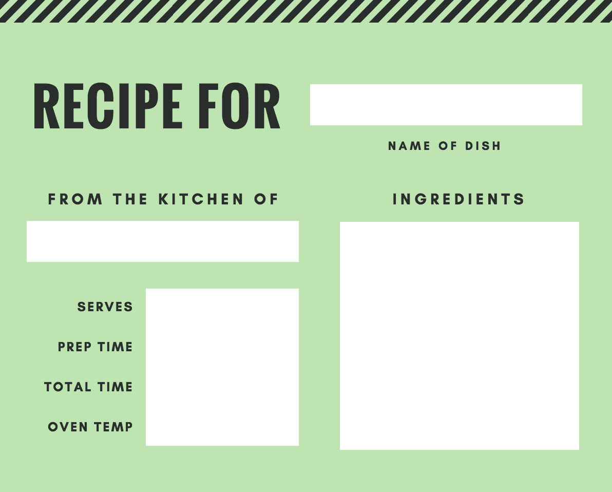 Free Online Recipe Card Maker: Design A Custom Recipe Card For Recipe Card Design Template