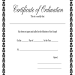 Free Ordination Certificate Template - Great Professional in Free Ordination Certificate Template