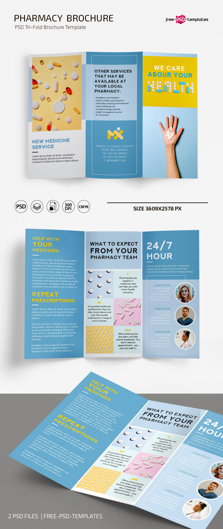Free Pharmacy Brochure Template In Psd + Ai | Free Psd Templates Throughout Pharmacy Brochure Template Free