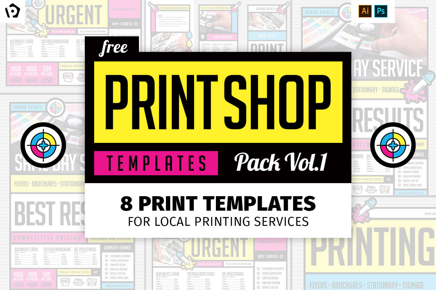 Free Print Shop Templates For Local Printing Services With Free Templates For Cards Print