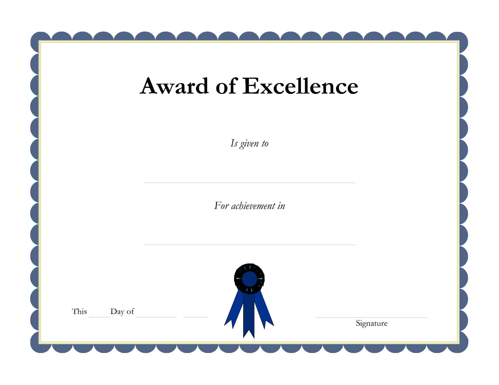 Free Printable Academic Certificate Of Excellence Template With Academic Award Certificate Template