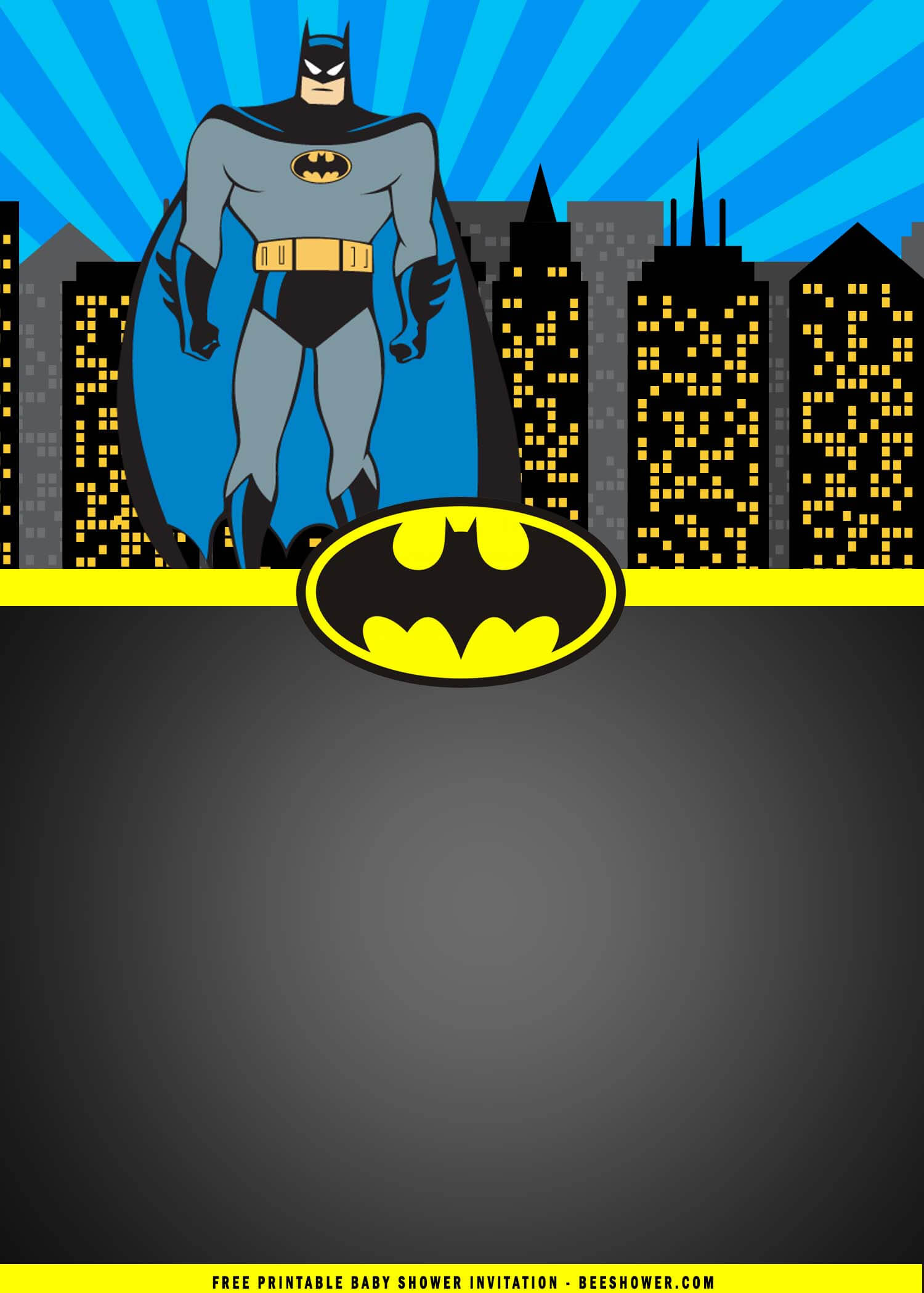 Free Printable) – Batman Birthday Party Invitation Templates In Batman Birthday Card Template