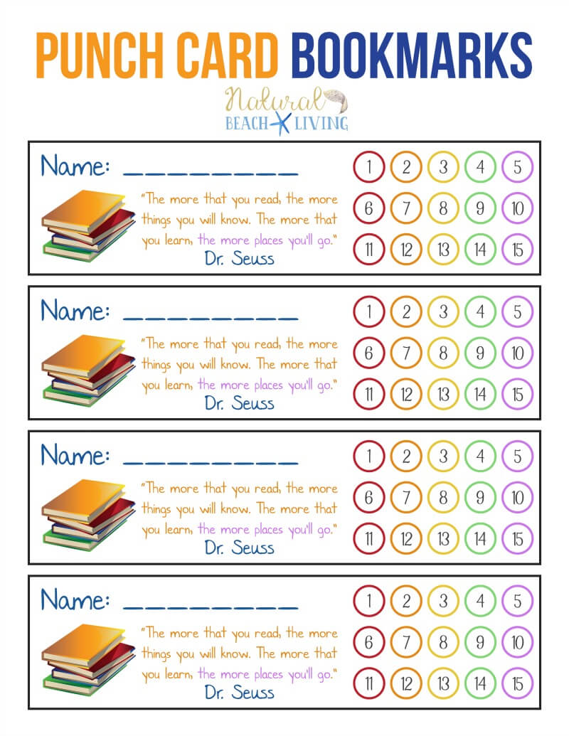 Free Printable Bookmarks For Kids – Punch Card Bookmarks With Free Printable Punch Card Template