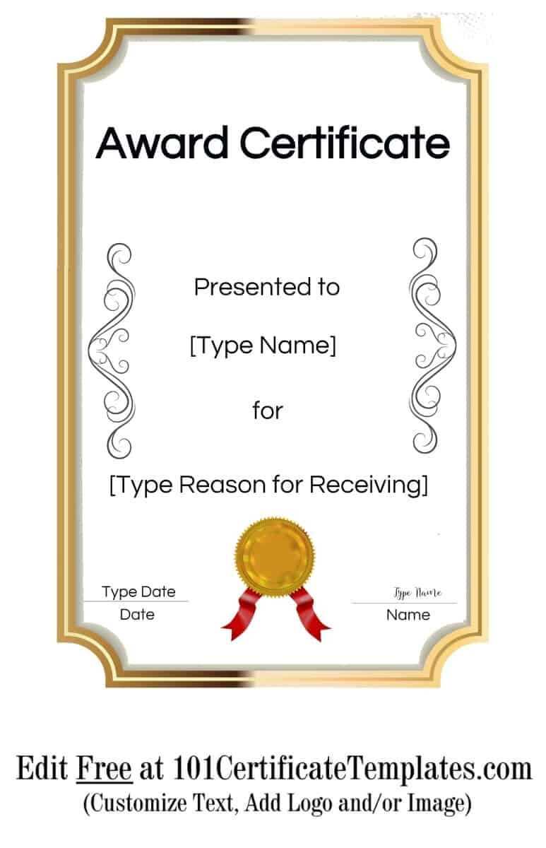 Free Printable Certificate Templates | Customize Online With Intended