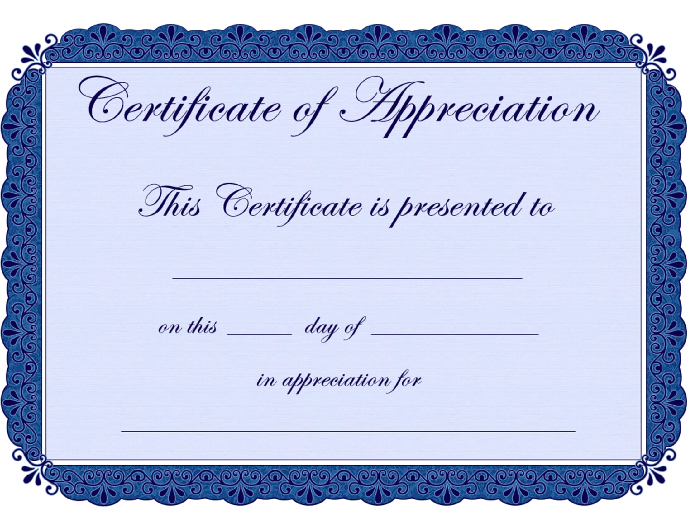 Free Printable Certificates Certificate Of Appreciation With Regard To Free Template For Certificate Of Recognition