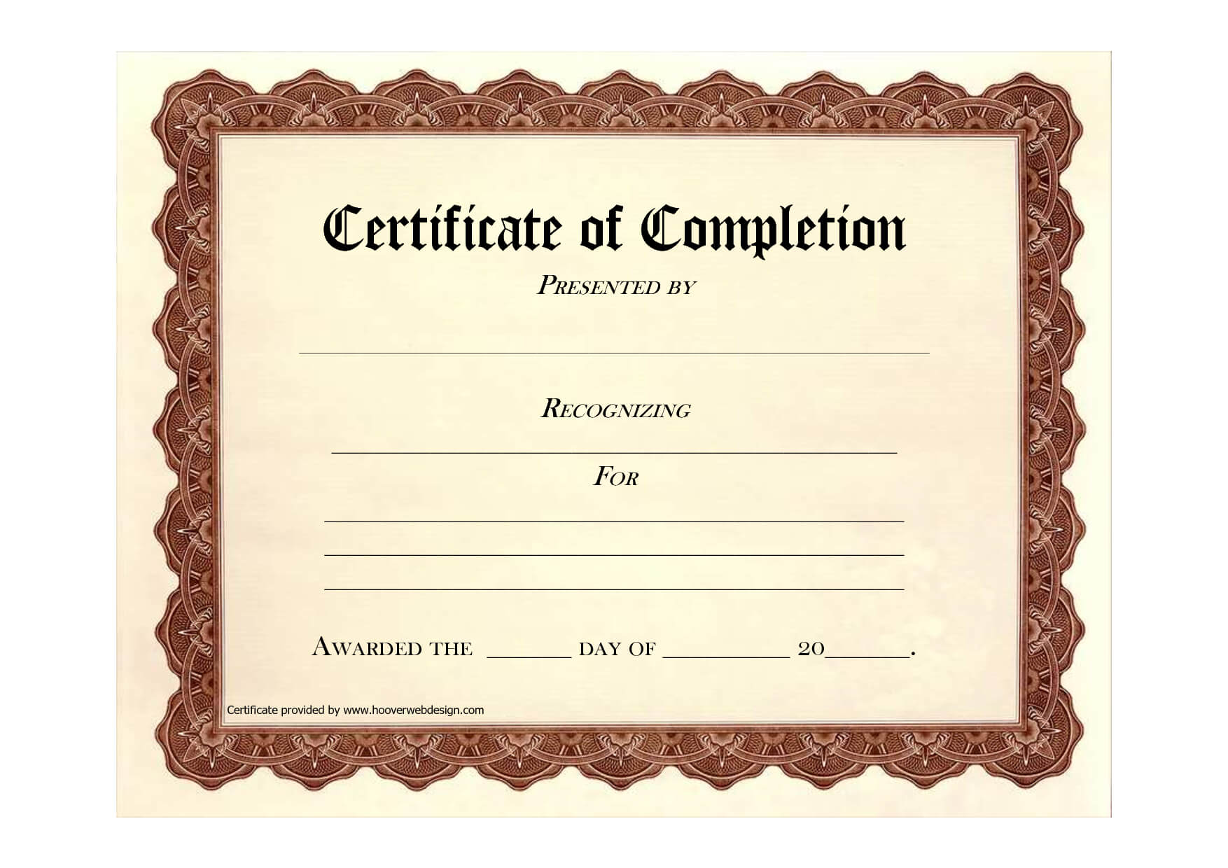 Free Printable Certificates | Certificate Templates Within Free Completion Certificate Templates For Word