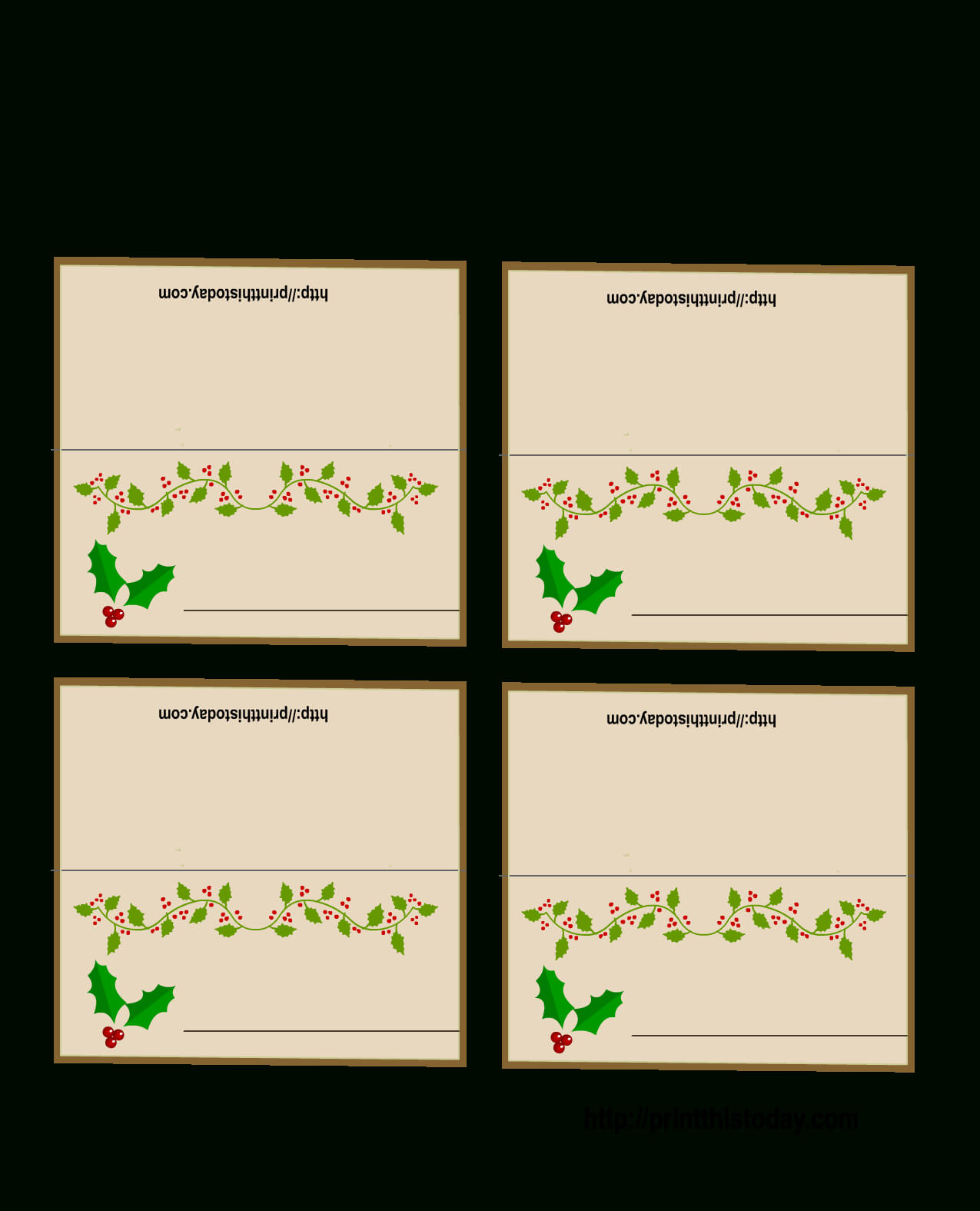 Free Printable Christmas Place Cards Regarding Christmas Table Place Cards Template
