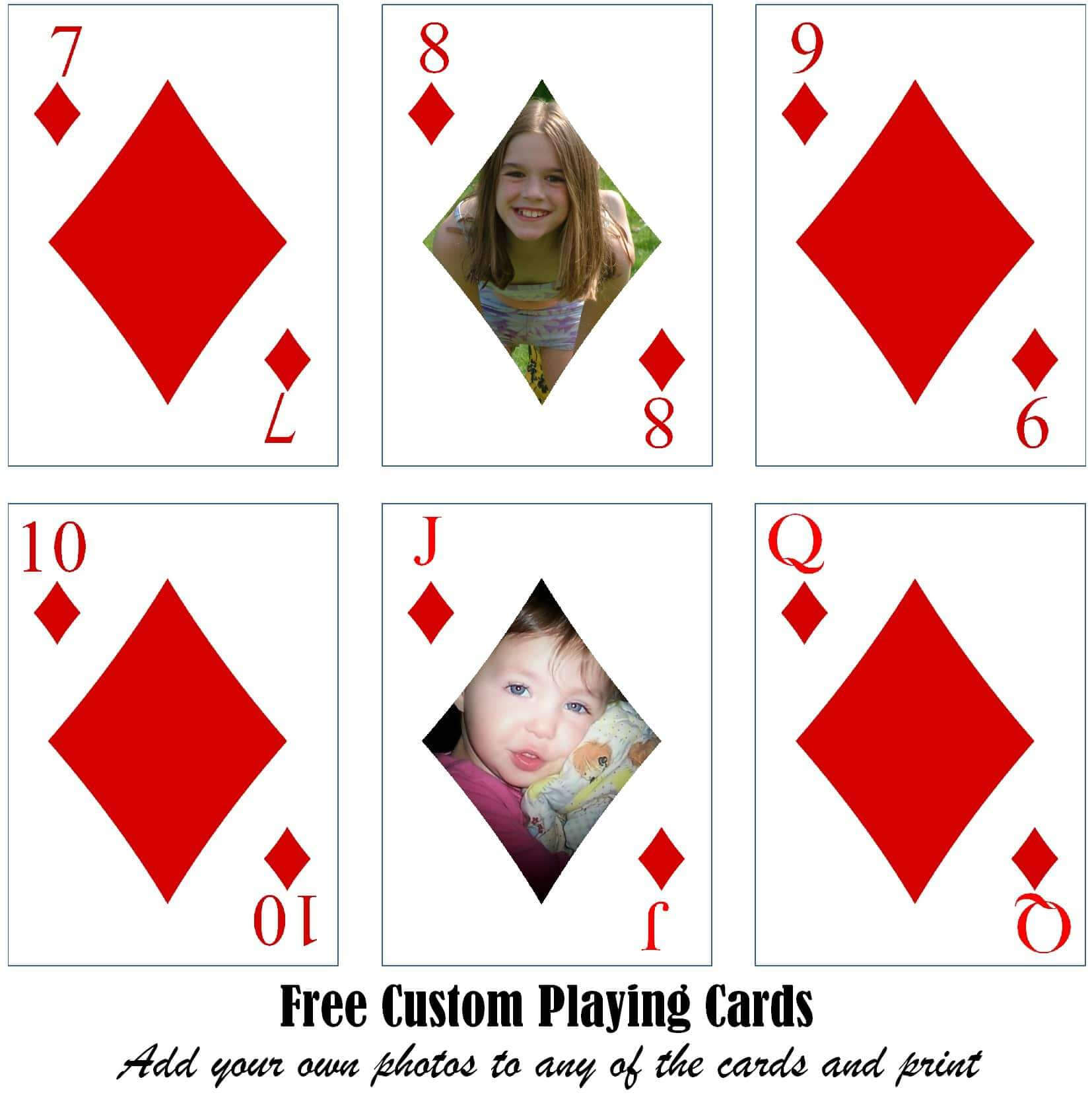 Free Printable Custom Playing Cards | Add Your Photo And/or Text Intended For Free Printable Playing Cards Template