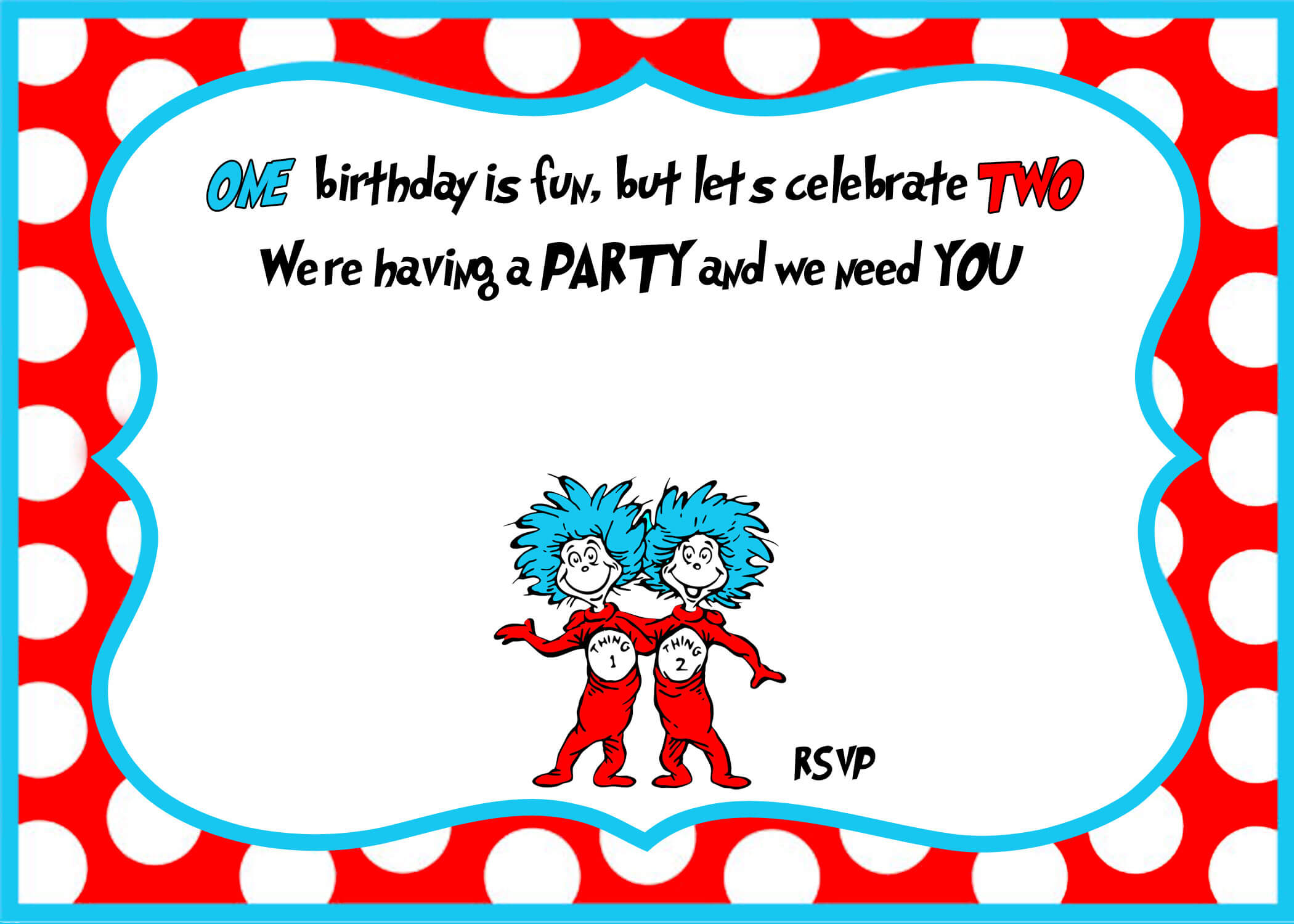 Free Printable Dr Seuss Birthday Invitations | Drevio With Regard To Dr Seuss Birthday Card Template