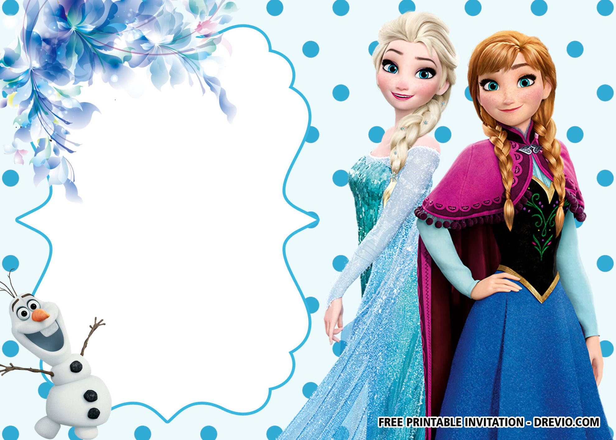 Free Printable Frozen Anna And Elsa Invitation Templates In Frozen ...