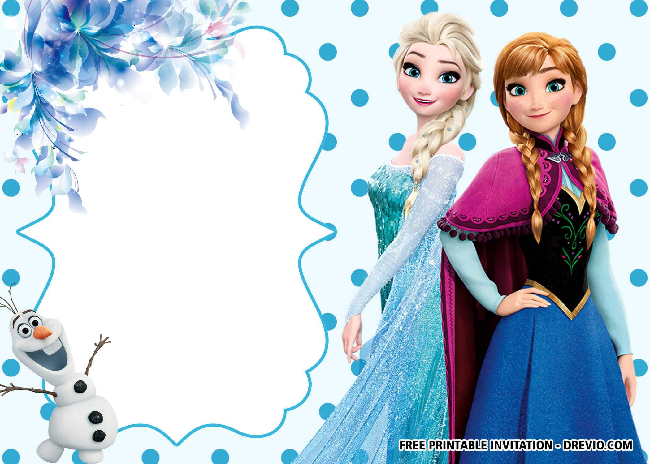 Free Printable Frozen Anna And Elsa Invitation Templates In Frozen Birthday Card Template